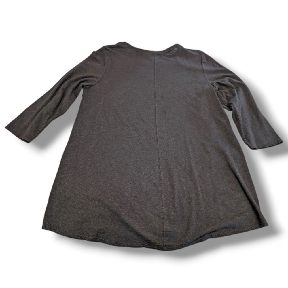 NWT Chico's Charcoal Long Sleeve V-Neck Ultimate Tee Top, Size 1 - Picture 2 of 5